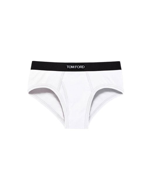 Tom Ford White Stretch Cotton Briefs for men