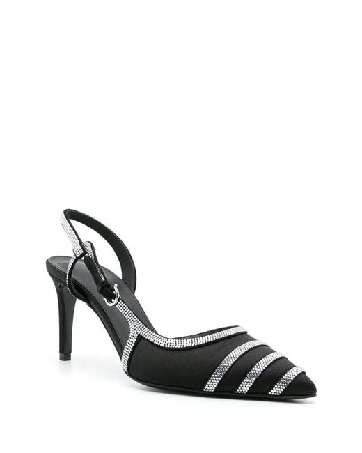 Ferragamo Black Ferragamo Rhinestone Sling-Back Pumps