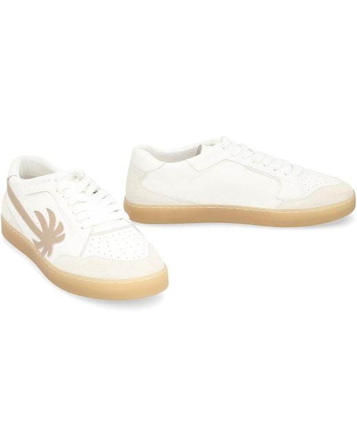 Palm Angels White Sneakers New Palm 1 Leather Cow Hide Trainers for men