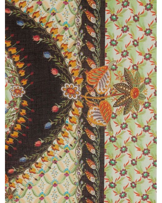 Etro Metallic Floralia-print Embellished Scarf
