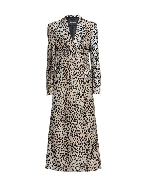 Just Cavalli Metallic Leopard-printed Long Coat