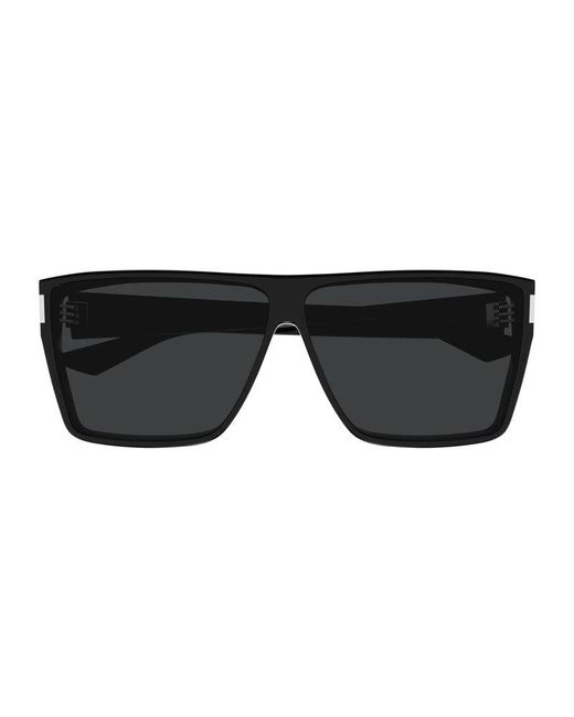Saint Laurent Black Sunglasses Square Full Rim, Frame And Dark Lens Sl756001 for men