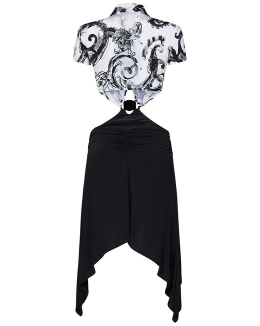 Versace Black Watercolour Couture Mini Dress