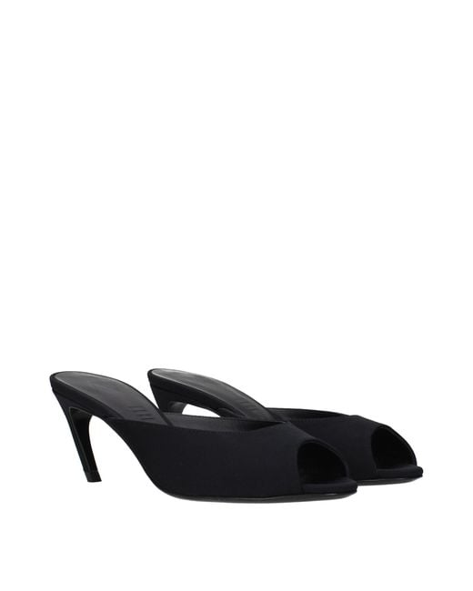 The Attico Black Fabric Flat Sandals
