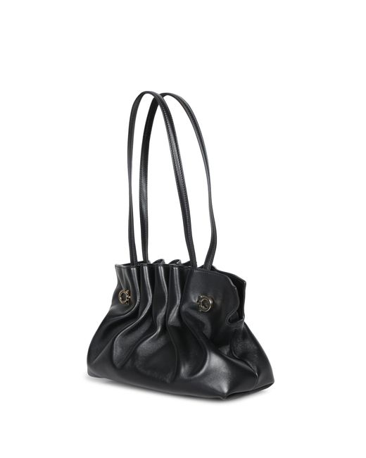 【送料&関税込】Ferragamo Gancini Piercing Black Bag Ferragamo Gancini Piercing Bag in Black | Lyst
