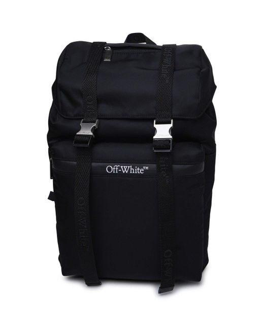 Off-White c/o Virgil Abloh Black Off- Buckle Detailed Foldover Top Backpack for men