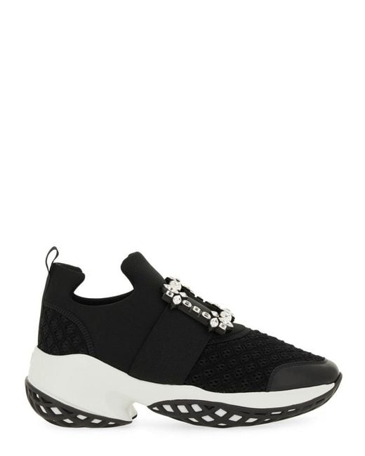 Roger Vivier Black Sneakers Viv Run Textile Trainers