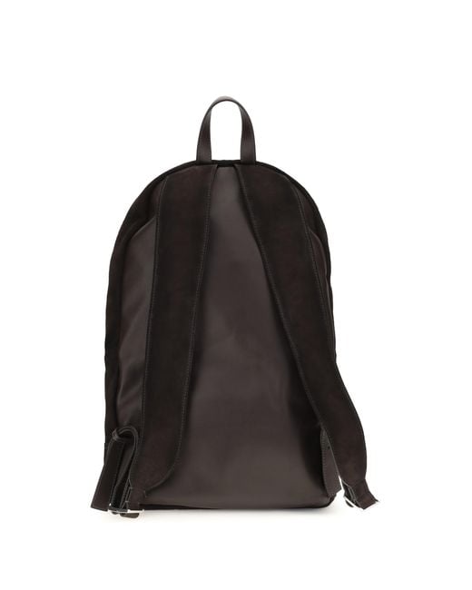 Santoni Black Suede Backpack Calf Leather Bos Taurus Backpacks for men