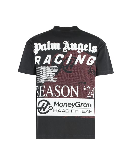 Palm Angels Black Paxhaas Racing Club T-Shirt Cotton T-Shirts for men
