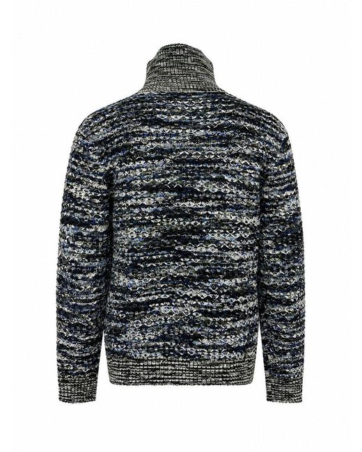 Missoni Gray Buttoned High-Collar 3D-Knit Slub Wool And Viscose Sweater for men