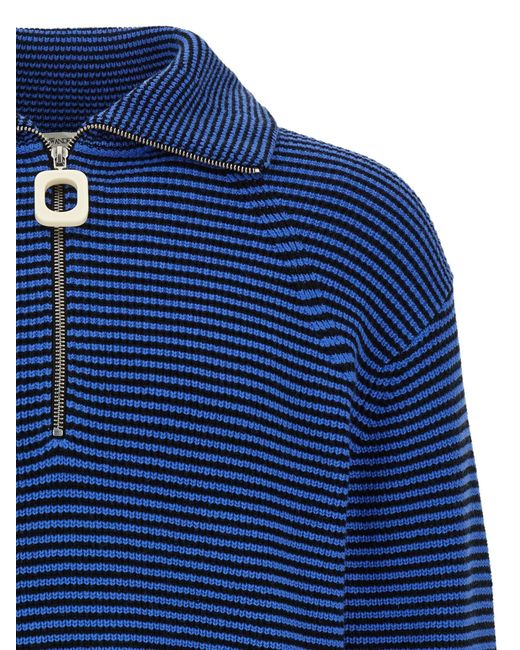 J.W. Anderson Blue Half Zip Sweater for men