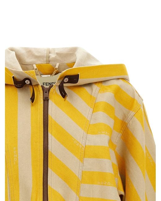 Fendi Yellow Pequin Striped Jacket
