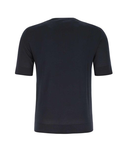 PT Torino Black Midnight Blue Cotton Blend T-shirt for men