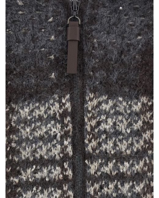 Brunello Cucinelli Gray Jacket Wool Blend Coat