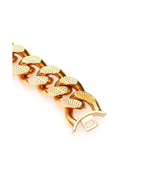 Versace Metallic Guilloche' Chain Bracelet Medusa Closing for men