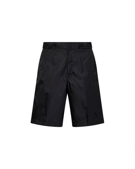 Prada White Bermuda Shorts Re-Nylon Recycled Polyamide for men
