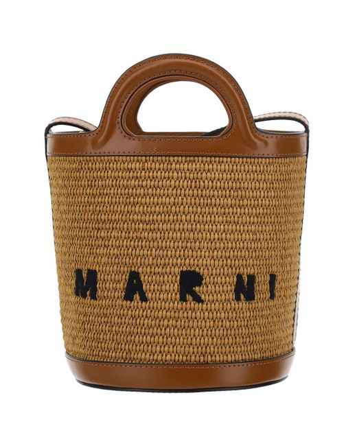 Marni Brown Tropicalia Bucket Bag