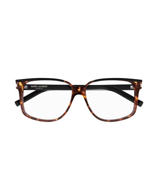 Saint Laurent Black Square Frame Glasses for men