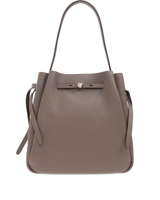 Tory Burch Brown Romy Large Leather Bucket Bag