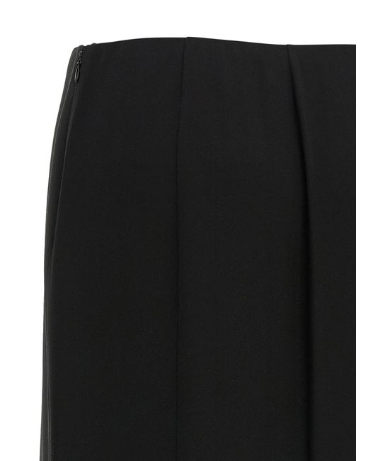 Valentino Garavani Black Crêpe De Chine Skirt Silk
