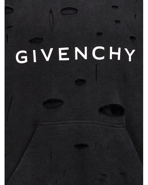Givenchy Black Logo Hole Hoodie Sweatshirt for men