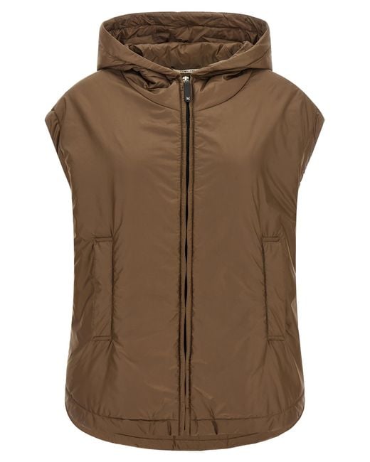 Max Mara Brown Polyester Sleeveless Jacket Clothing