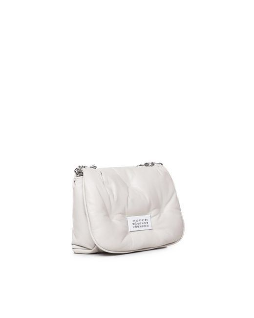 Maison Margiela White Glam Slam Small Flap Bag In Nappa