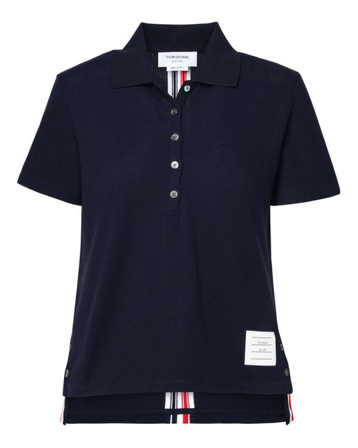 Thom Browne Blue Cotton Polo Shirt