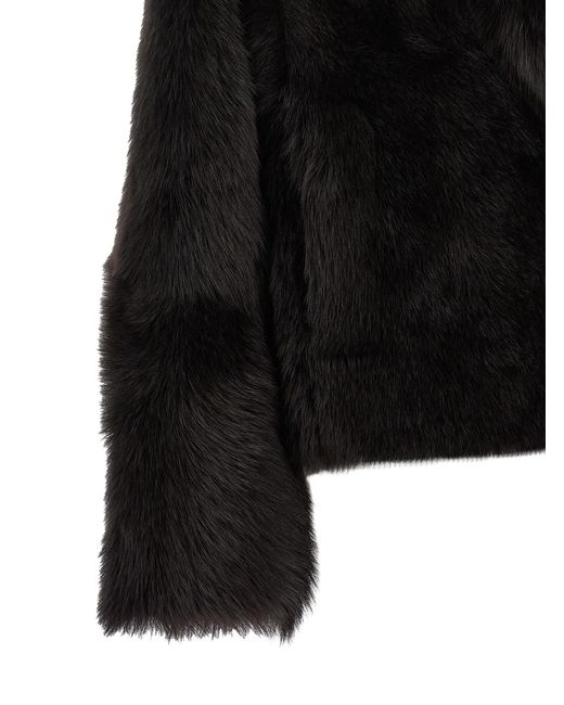 Blancha Black Lamb Fur Full-Length Jacket Clothing