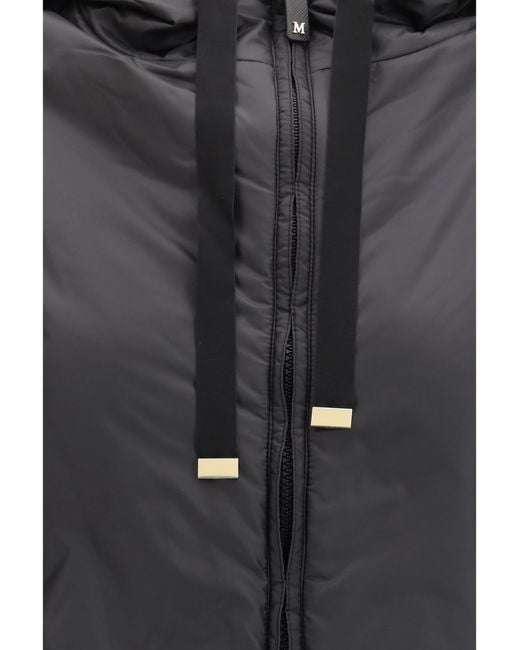 Max Mara Black Hooded Padded Jacket Outer: Polyester