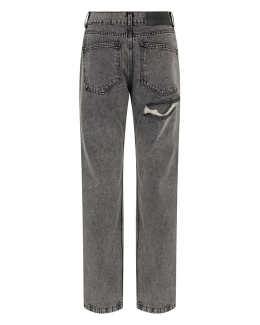 The Mannei Gray Straight Jeans Cotton Straight-Leg