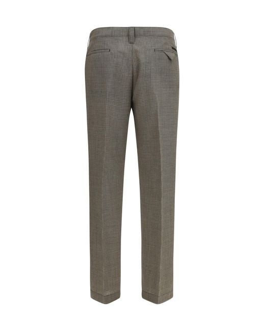 Prada Gray Tailored Wool Trousers Fleece Ovis Aries for men