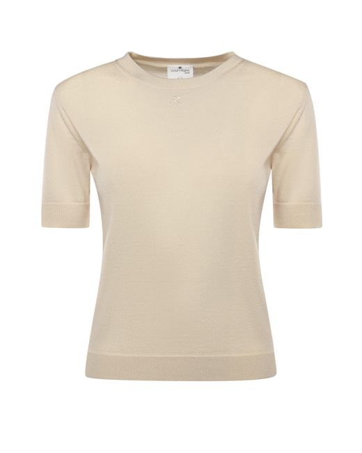 Courreges Natural Sweaters Merino Wool