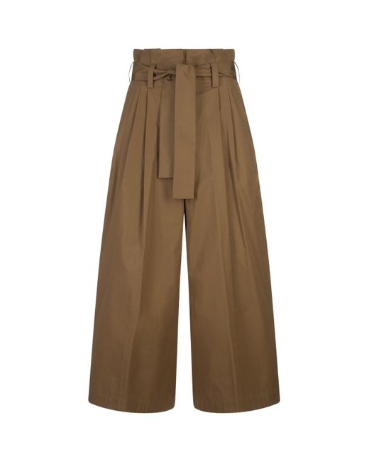 Aspesi Natural Wide Trousers With Belt