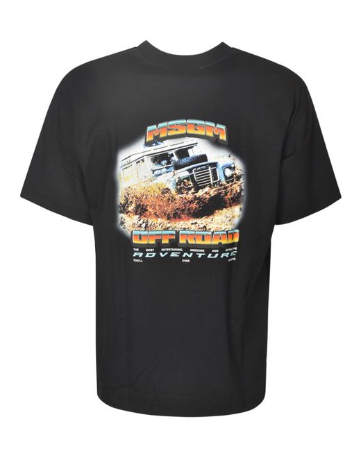 MSGM Black Adventure T-Shirt for men