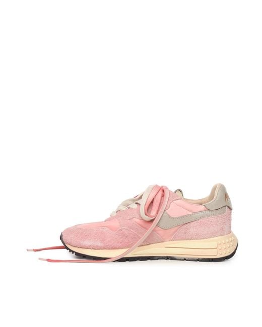 Autry Pink Reelwind Super Vintage Sneakers