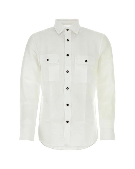 Brioni White Linen Shirt for men