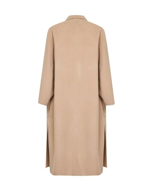 Weekend by Maxmara Natural Single-Breasted Long Coat Virgin Wool
