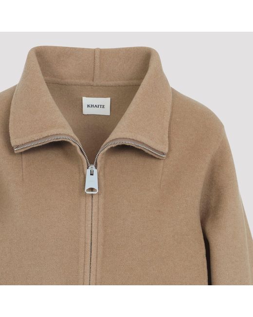 Khaite Natural Zip-Front Jacket