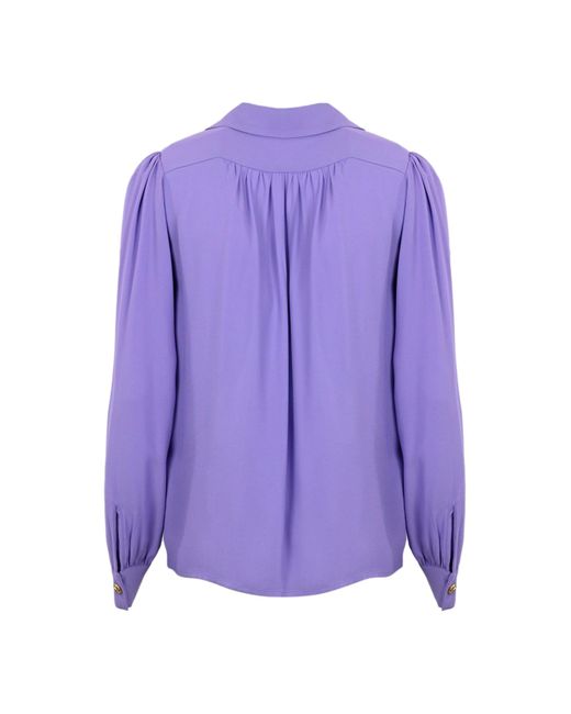 Elisabetta Franchi Purple Viscose Georgette Shirt With Pendants