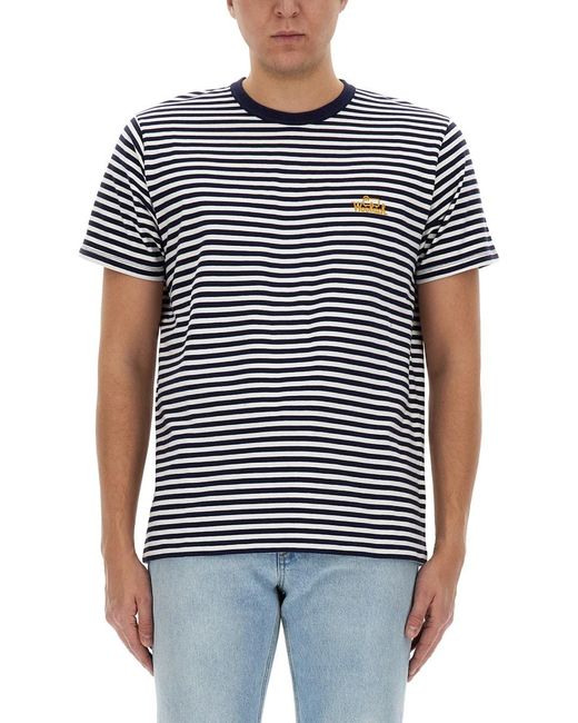 Woolrich Blue Striped T-Shirt for men