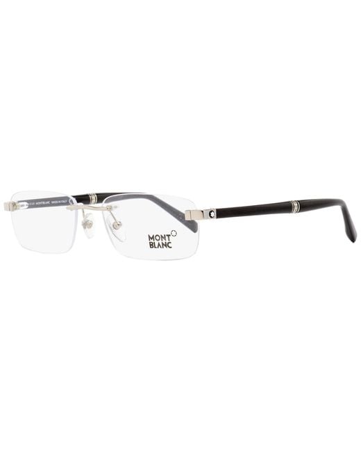 Montblanc Black Rimless Eyeglasses Mb9101 F80 Rhodium- 53Mm 9101 Metal/Plastic for men