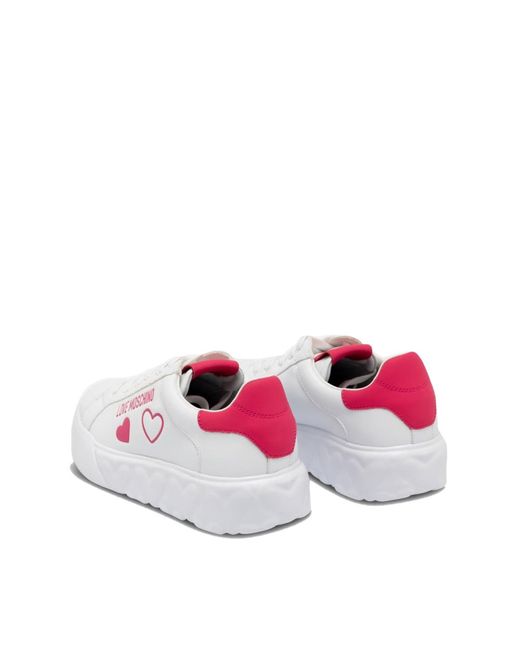 Moschino White Heart 45 Logo Sneakers Shoes