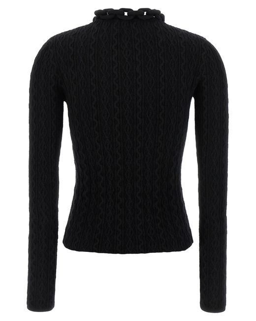 Rabanne Black Necklace Sweater Wool Cashmere Sweater, Cardigans