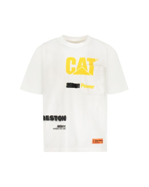 Heron Preston White X Cat Printed Cotton T-Shirt for men