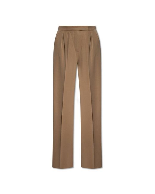 Max Mara Natural Libbra Pleat Front Trousers