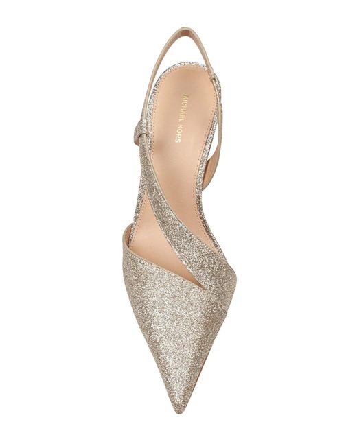 Michael Kors White Leather Décolleté With Glitter