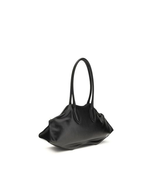 McQueen Black Calf Leather Bos Taurus Shoulder Bag