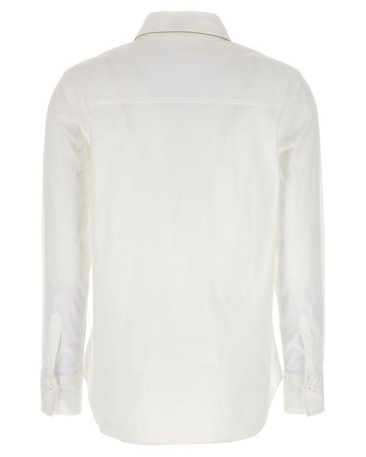 Brunello Cucinelli White Jewel Collar Shirt Shirt, Blouse