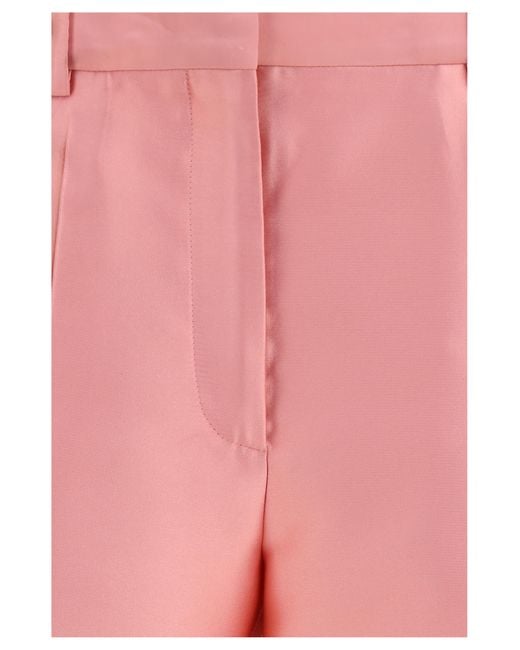Calvin Klein Red Eva Trousers Polyester; Silk